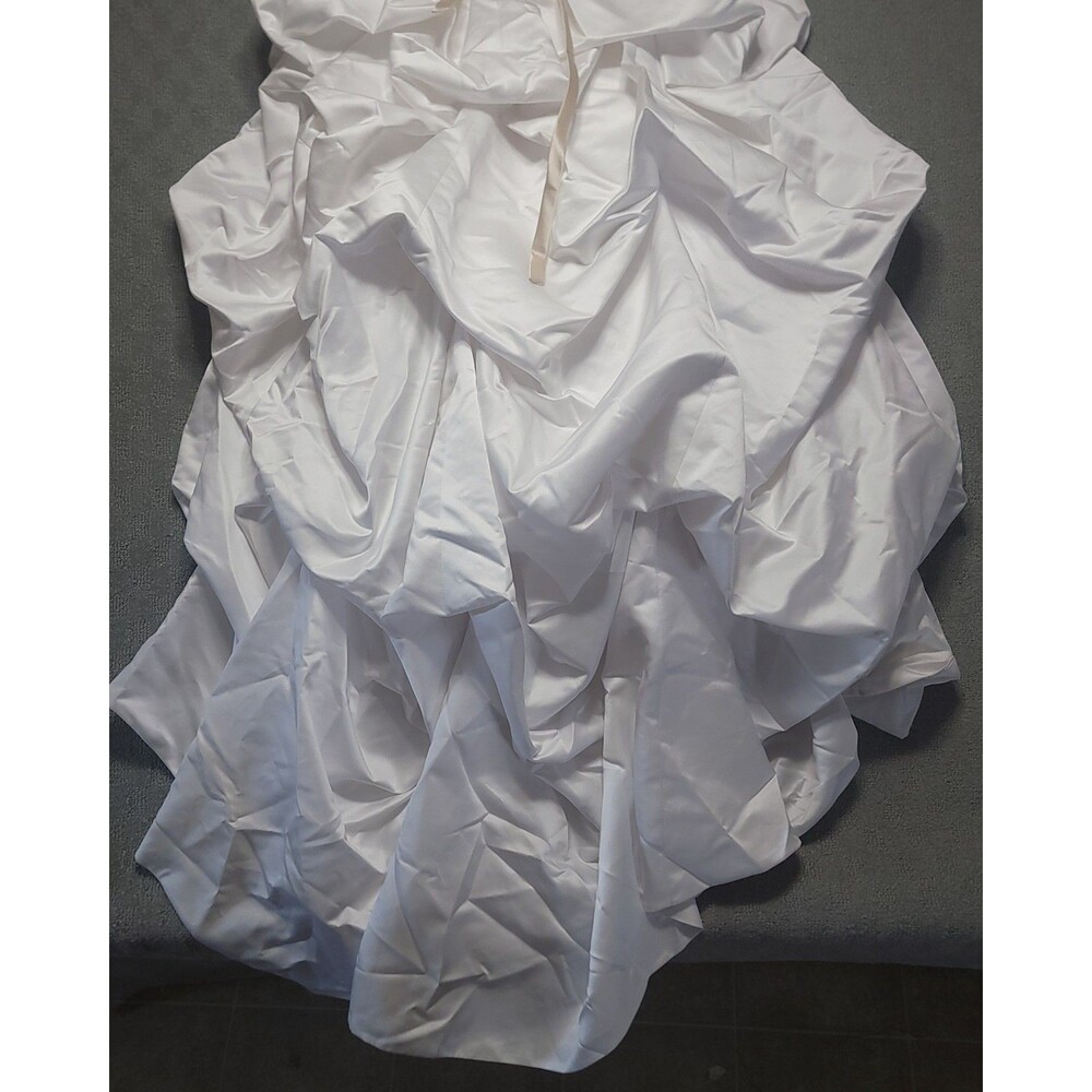 David's Bridal Wedding Dress Size 4 White Champagne Cuff Neckline T9168 - Picture 11 of 16